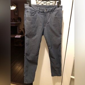 Lululemon Sz 30” X 27” ABC‎ Pant Slim Tech Canvas Heathered Deep Navy/Gray Men's